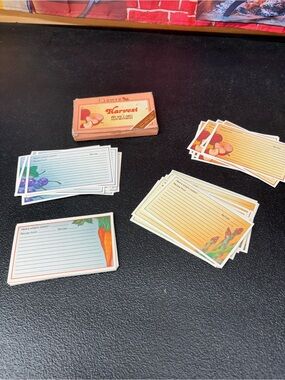 Vintage Harvest Recipe Cards Set - Assorted Fruit & Vegetable Designs